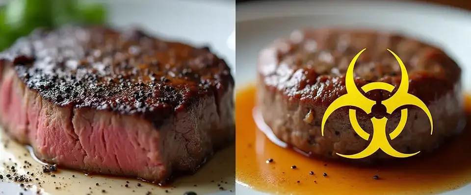juicy steak vs synthetic patty
